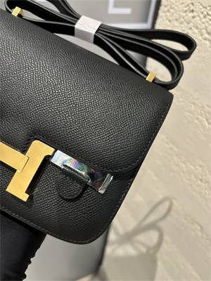 Constance Bag Epsom Leather 18CM Gold/Silver Tone Metal In Black Color HS (With mirror)