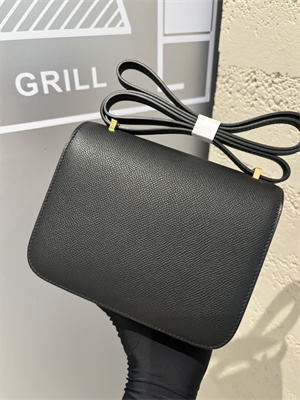 Constance Bag Epsom Leather 18CM Gold/Silver Tone Metal In Black Color HS (With mirror)