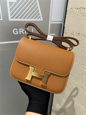 Constance Bag Epsom Leather 18CM Gold/Silver Tone Metal In Gold Color HS (With mirror)