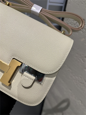 Constance Bag Epsom Leather 18CM Gold/Silver Tone Metal In Craie Color HS (With mirror)