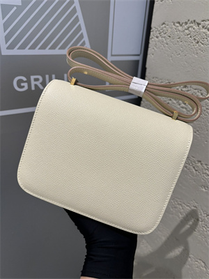 Constance Bag Epsom Leather 18CM Gold/Silver Tone Metal In Craie Color HS (With mirror)