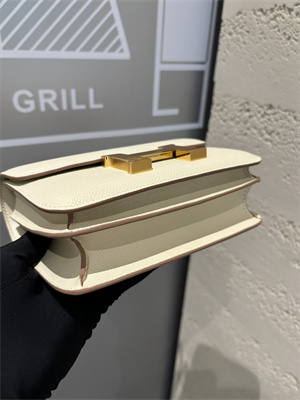 Constance Bag Epsom Leather 18CM Gold/Silver Tone Metal In Craie Color HS (With mirror)