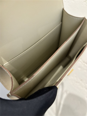 Constance Bag Epsom Leather 18CM Gold/Silver Tone Metal In Craie Color HS (With mirror)