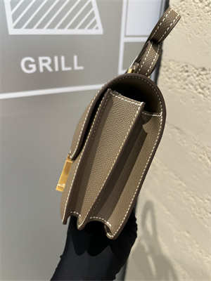 Constance Bag Epsom Leather 18CM Gold/Silver Tone Metal In Etoupe Color HS (With mirror)