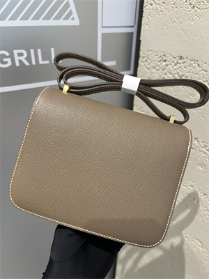 Constance Bag Epsom Leather 18CM Gold/Silver Tone Metal In Etoupe Color HS (With mirror)