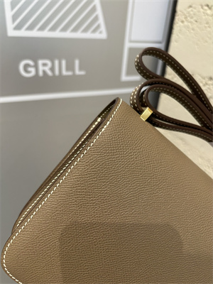 Constance Bag Epsom Leather 18CM Gold/Silver Tone Metal In Etoupe Color HS (With mirror)