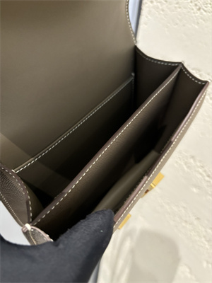 Constance Bag Epsom Leather 18CM Gold/Silver Tone Metal In Etoupe Color HS (With mirror)