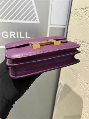 Constance Bag Epsom Leather 18CM Gold/Silver Tone Metal In Anemone Color HS (With mirror)