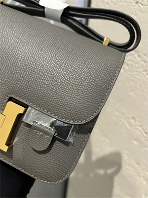 Constance Bag Epsom Leather 18CM Gold/Silver Tone Metal In Etain Color HS (With mirror)