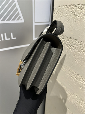 Constance Bag Epsom Leather 18CM Gold/Silver Tone Metal In Etain Color HS (With mirror)