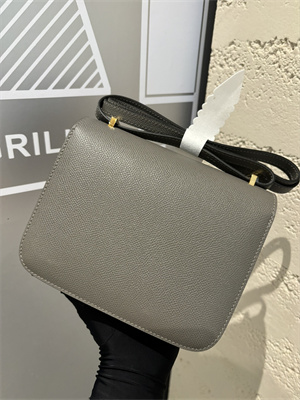Constance Bag Epsom Leather 18CM Gold/Silver Tone Metal In Etain Color HS (With mirror)
