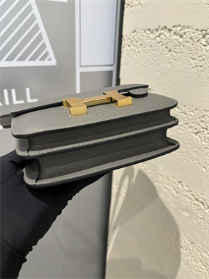 Constance Bag Epsom Leather 18CM Gold/Silver Tone Metal In Etain Color HS (With mirror)