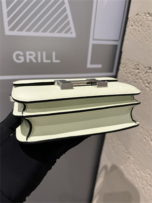 Constance Bag Epsom Leather 18CM Gold/Silver Tone Metal In Vert Fizz Color HS (With mirror)