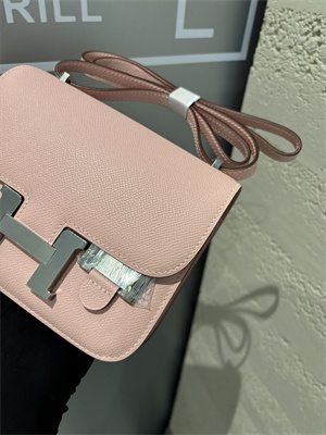 Constance Bag Epsom Leather 18CM Gold/Silver Tone Metal In Rose Sakura Color HS (With mirror)