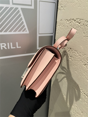 Constance Bag Epsom Leather 18CM Gold/Silver Tone Metal In Rose Sakura Color HS (With mirror)