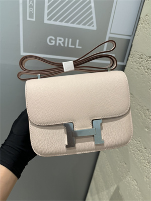 Constance Bag Epsom Leather 18CM Gold/Silver Tone Metal In Mauve Pale Color HS (With mirror)