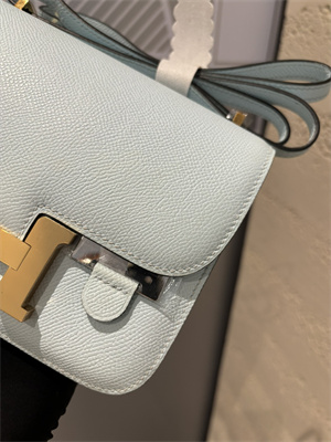 Constance Bag Epsom Leather 18CM Gold/Silver Tone Metal In Blue Pale Color HS (With mirror)