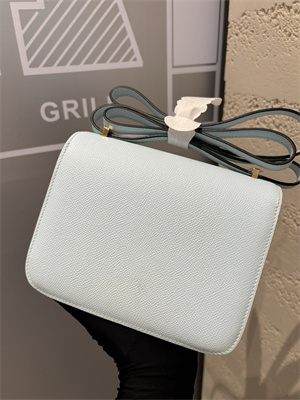 Constance Bag Epsom Leather 18CM Gold/Silver Tone Metal In Blue Pale Color HS (With mirror)