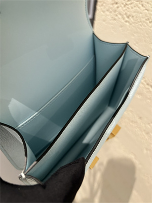 Constance Bag Epsom Leather 18CM Gold/Silver Tone Metal In Blue Pale Color HS (With mirror)