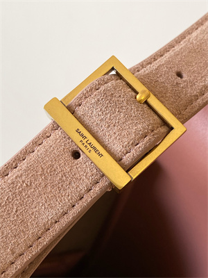 y.s.l le 5 a 7 S*pple small hobo bag in barely pink suede leather