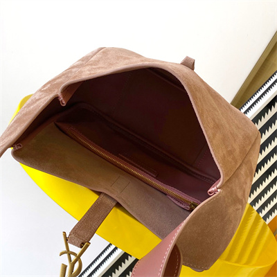 y.s.l le 5 a 7 S*pple small hobo bag in barely pink suede leather