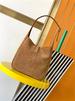 y.s.l le 5 a 7 S*pple small hobo bag in brown suede leather