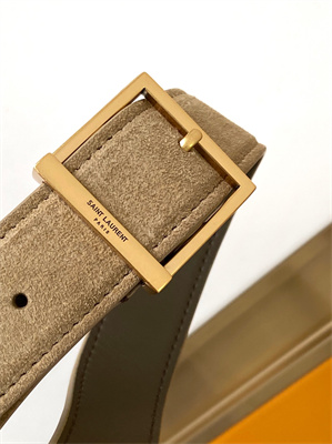 y.s.l le 5 a 7 S*pple large hobo bag in barely green suede leather