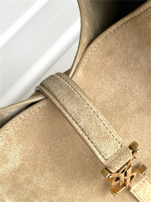 y.s.l le 5 a 7 S*pple large hobo bag in barely green suede leather