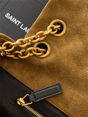 Y.S.L Large JAMIE 4.3 BAG IN SUEDE Dk Brown Color Gold Tone Metal