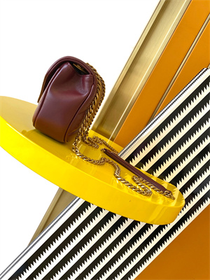 Y.S.L LOULOU Mini in MATELASSÉ lambskin Gold Tone Metal Burgundy