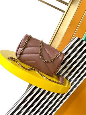 Y.S.L LOULOU Mini in MATELASSÉ lambskin Gold Tone Metal