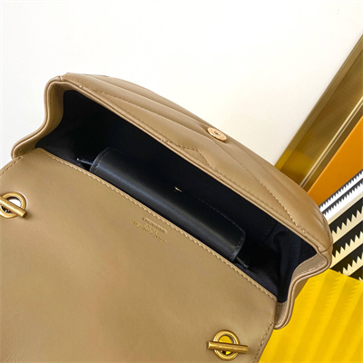 Y.S.L LOULOU Mini in MATELASSÉ lambskin Gold Tone Metal