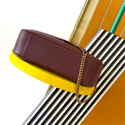 Y.S.L LOULOU Medium in MATELASSÉ lambskin Gold Tone Metal Burgundy