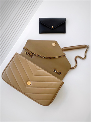 Y.S.L LOULOU Medium in MATELASSÉ lambskin Gold Tone Metal