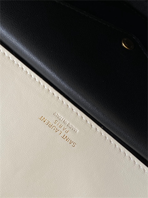 Y.S.L LOULOU Medium in MATELASSÉ lambskin Gold Tone Metal White