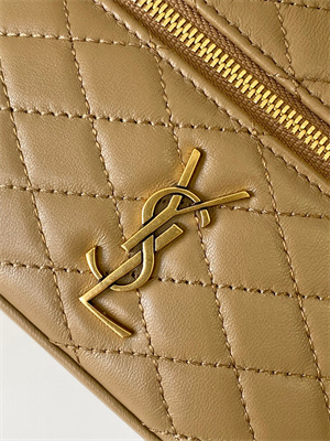 Y.S.L Vanity Case In Quilted Lambskin Brown