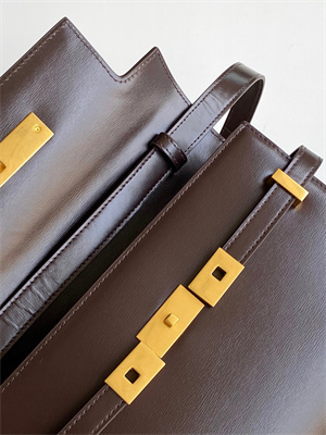 y.s.l manhattan small shoulder bag in box Sa**t Lau*nt coffee color