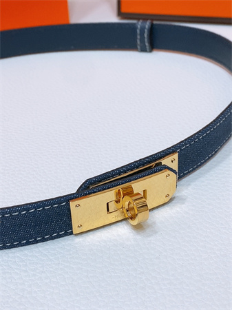 H**mes kelly jean belt 18mm epsom leather gold tone hardware blue