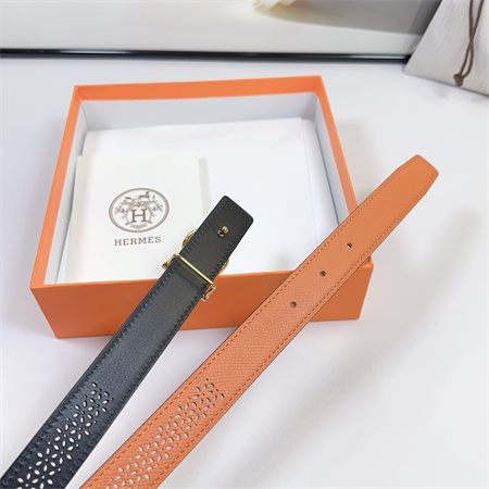 H**mes reversible belt 25mm epsom leather gold tone hardware orange/black