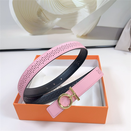 H**mes reversible belt 25mm epsom leather gold tone hardware pink/black