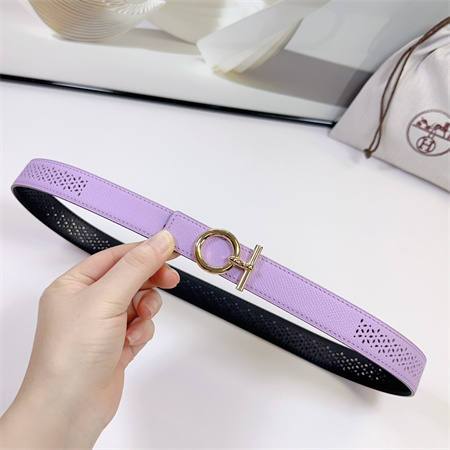 H**mes reversible belt 25mm epsom leather gold tone hardware lt purple/black