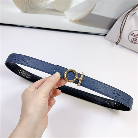 H**mes reversible belt 25mm epsom leather gold tone hardware blue/black