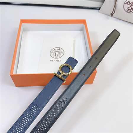 H**mes reversible belt 25mm epsom leather gold tone hardware blue/black