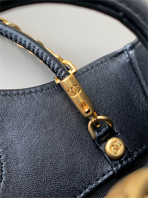 Ch*el 31 mini shopping bag suede&calfskin gold tone metal black as4133