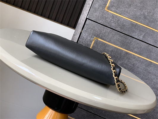 Ch*el 31 nano chain bag suede&calfskin gold tone metal black as3656