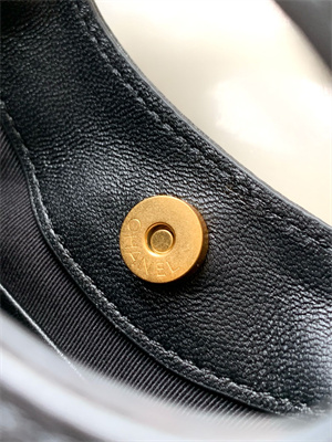 Ch*el 31 nano chain bag suede&calfskin gold tone metal black as3656