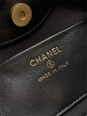 Ch*el 31 nano chain bag suede&calfskin gold tone metal black as3656