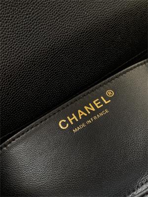 Ch*el 25p classic flap bag grained calfskin gold tone metal black as5240