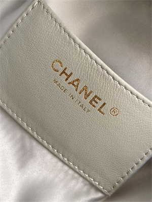 Ch*el 25 small handbag grained calfskin gold tone metal blue as5293