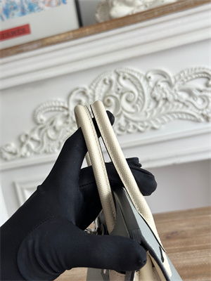 Bir.kin Sellier Bag Epsom Leather 25CM Gold/Silver Hardware In Blue Glacier/Craie HS